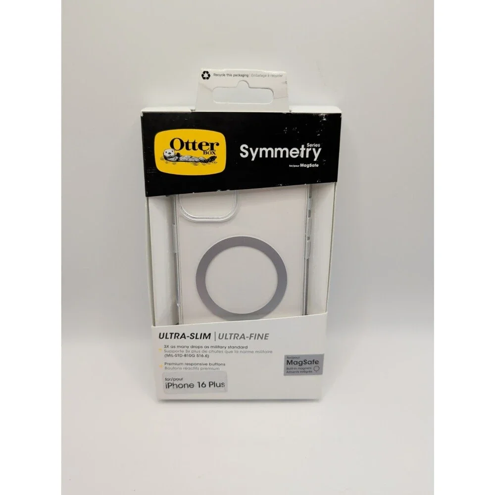 OtterBox Symmetry Series MagSafe Ultra Slim Case for Apple iPhone 16 Plus, Clear